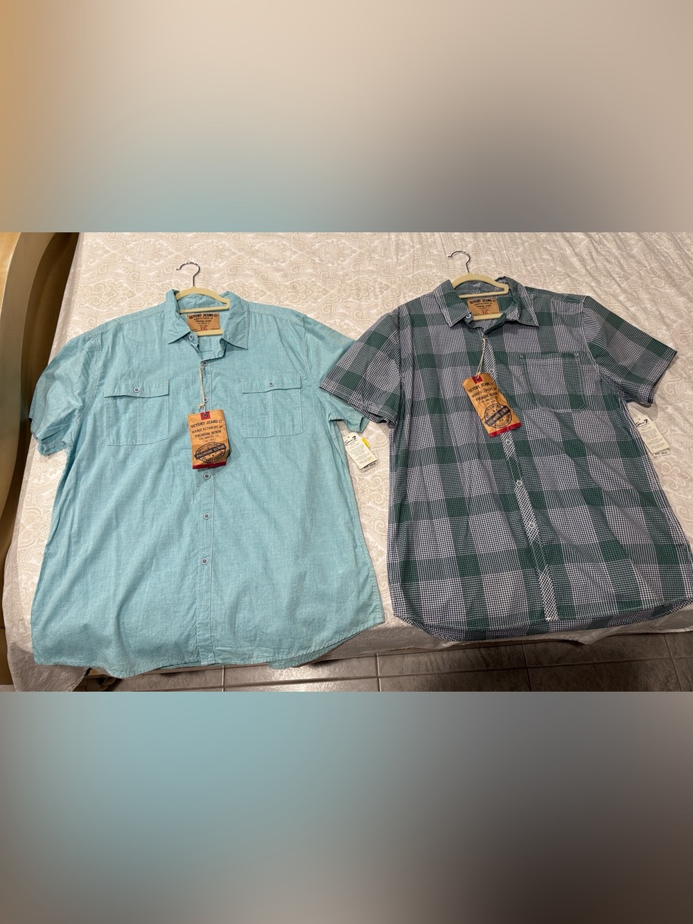 2 Mens Seven7 Jeans Co. short sleeve button down Shirts size xxl New with tags